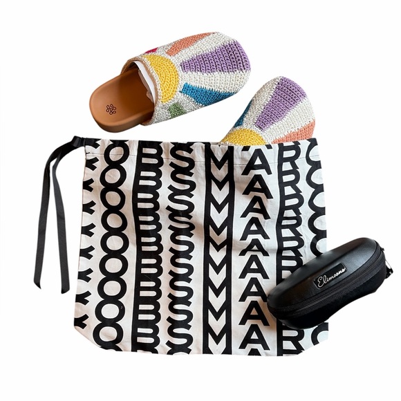 Marc Jacobs Handbags - Marc Jacobs Monogram Logo Cotton Drawstring Dust Bag Travel Pouch 11.5x13.5